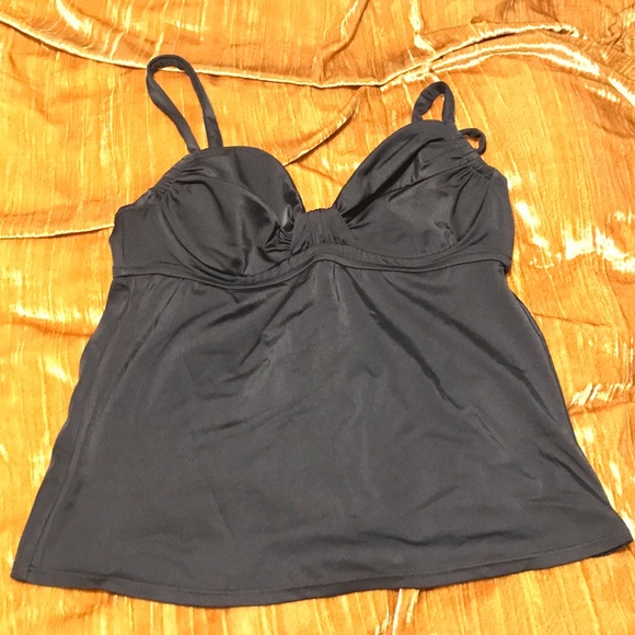 J Crew Black Tankini Top M - Picture 1 of 7